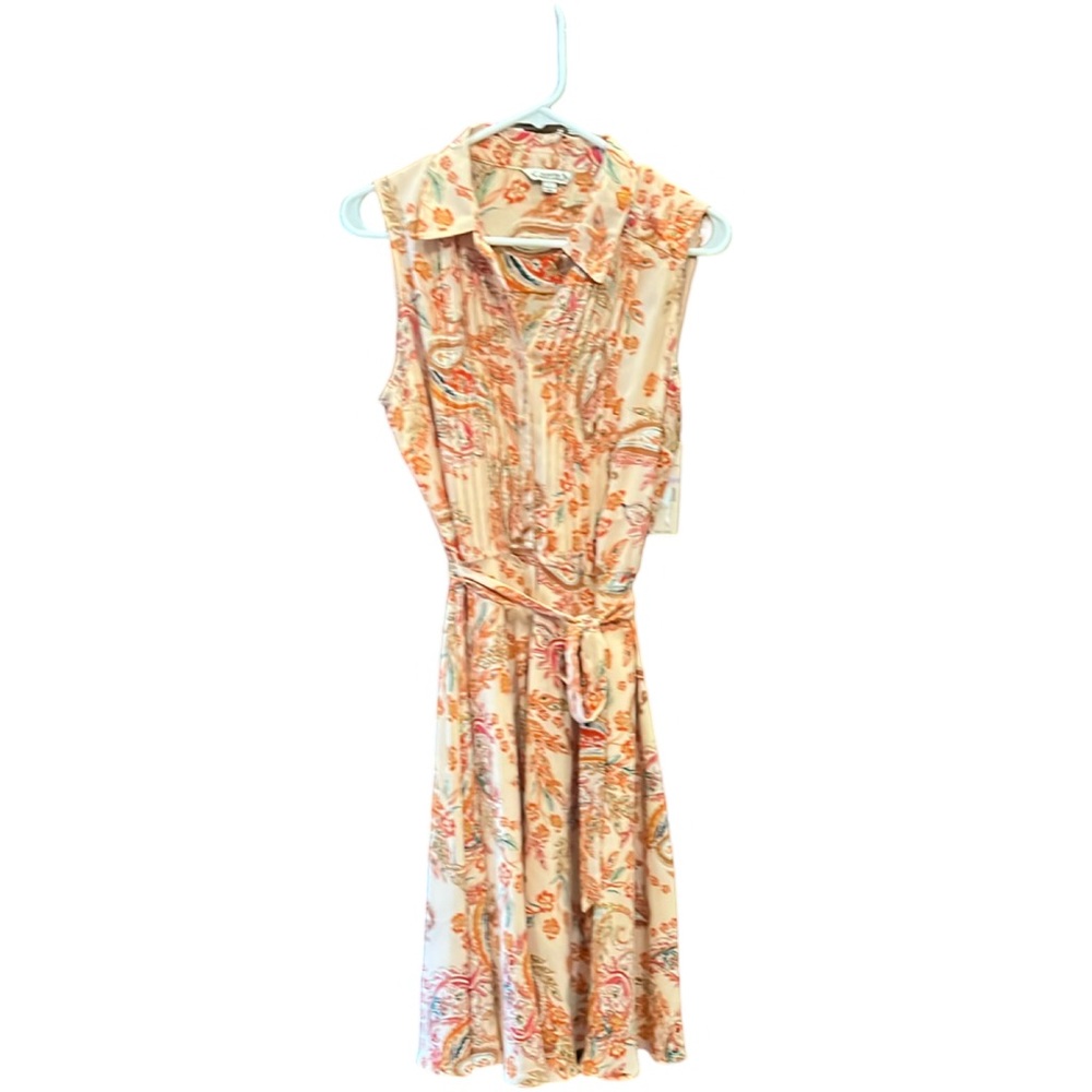 Nanette Floral Sleeveless Dress - Peach and Orange